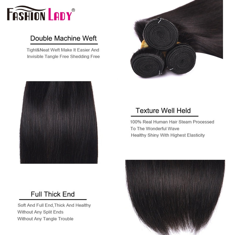 FASHION LADY Human Hair Bundles With Closure Big Sales Brazilian Hair Straight Bundles With Closure 2x6inch From Belgum Non-remy