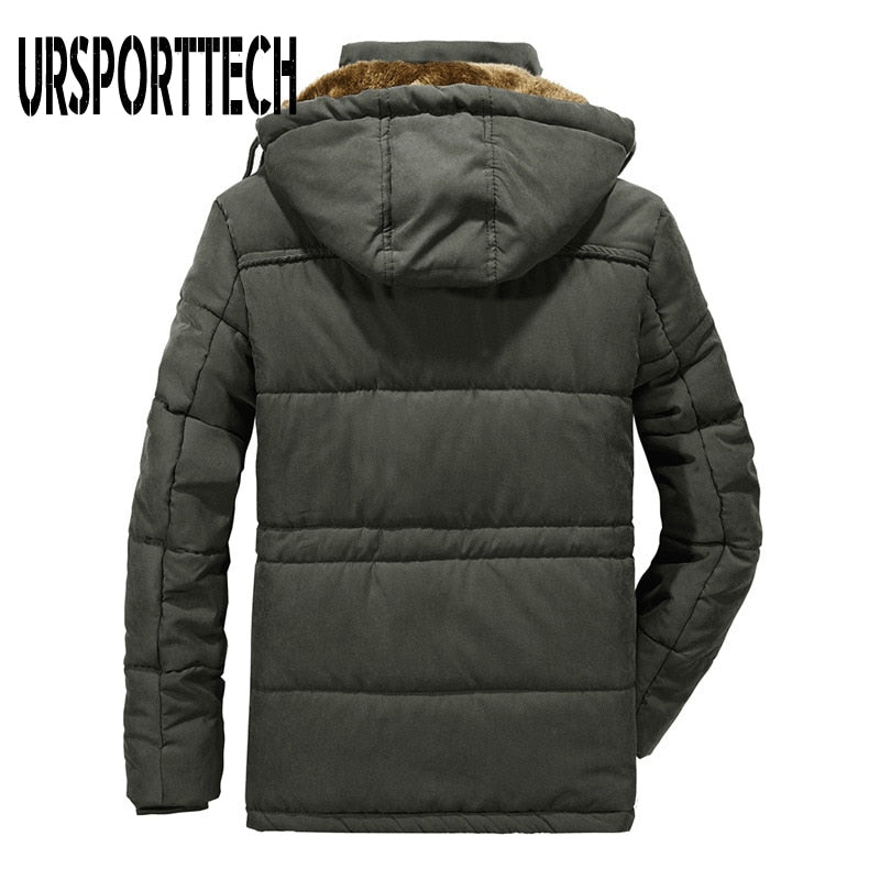 Nueva chaqueta de invierno a la moda para hombre, prendas de vestir gruesas e informales, Parkas a prueba de viento para hombre, abrigo cálido de terciopelo de talla grande 6XL 7XL 8XL