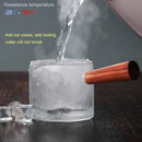 BORREY 500ml Teekanne aus Glas mit Infuser Liner Filter Glasteekocher mit Holzgriff Office Boil Teegeschirr-Set Teekanne Wasserkocher