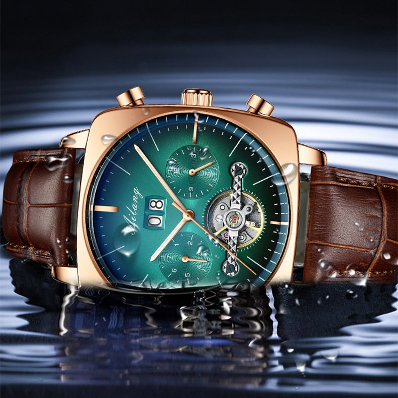 2022AILANG famous brand watch montre automatique luxe chronograph Square Large Dial Watch Hollow Waterproof mens fashion watches