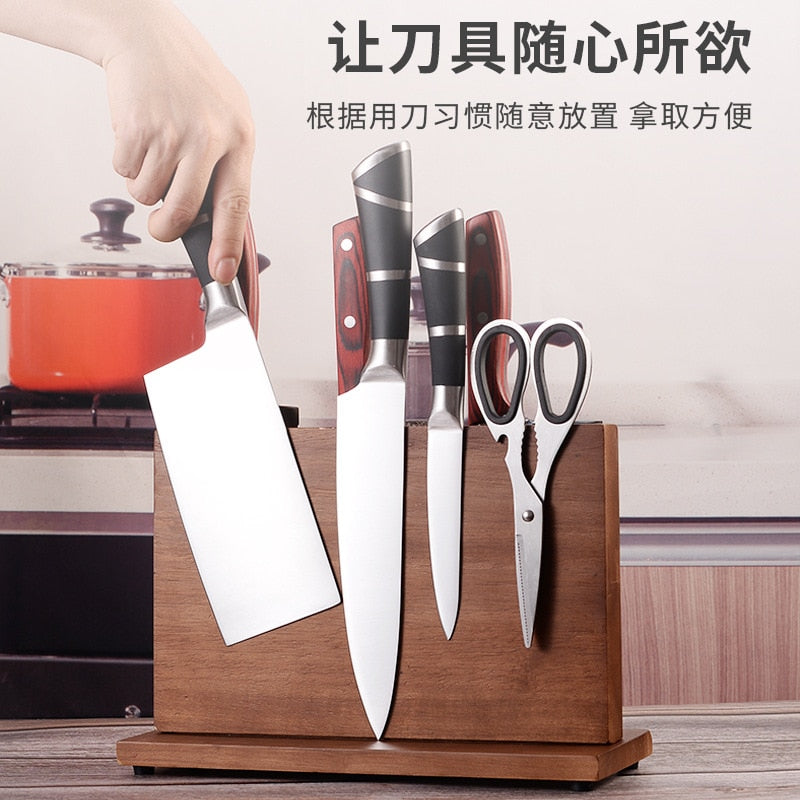 Solid wood magnet knife holder walnut vertical magnetic turret magnetic suction multi-functional shelf outlet magnetic force