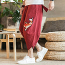 Summer Men Carp Kimonos Japanese Style Harajuku Yukata Beam Feet Harem Pants Youth Casual Pants Asian Japan Print Male Costume