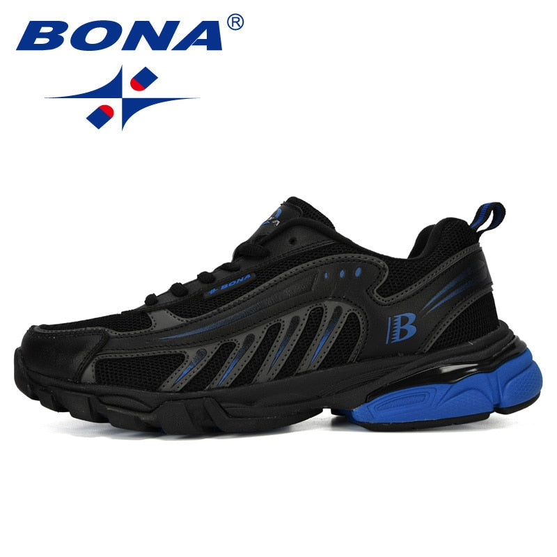 BONA, nuevos diseñadores, zapatos para correr, zapatos deportivos con abertura de vaca para hombre, calzado para correr para hombres, zapatos transpirables ligeros para exteriores para hombres