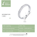 bamoer Genuine 925 Sterling Silver AAA Zirconia Finger Rings for Women Wedding Band Engagement Statement Jewelry Anel BSR113