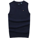 Good Quality Spring Autumn Men's Vest Sleeveless Sweaters Pullovers 100% Cotton Casual Knitted Vest Fashion Knitted Male Tops