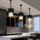 Modern black chandelier lighting for dining room Dia30cm hanging crystal lamp luxury kitchen island led cristal light fixture