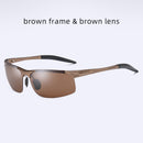 Aluminum Frame Driving Sunglasses Men Polarized Sports Sun Glasses Male UV400 Polaroid Retro Sunglass Anti-glare Goggles Vintage