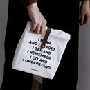 Cotton Lunch Box Bag Simple Letters Insulation Picnic Pack Fresh Cloth Bag Food Container V-coool Students Travel Container