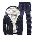 Tracksuits Men Sweatshirt Sporting Sets Winter Warm Thick Casual Fleece Suit Jacket+Pants 2PCS Men&