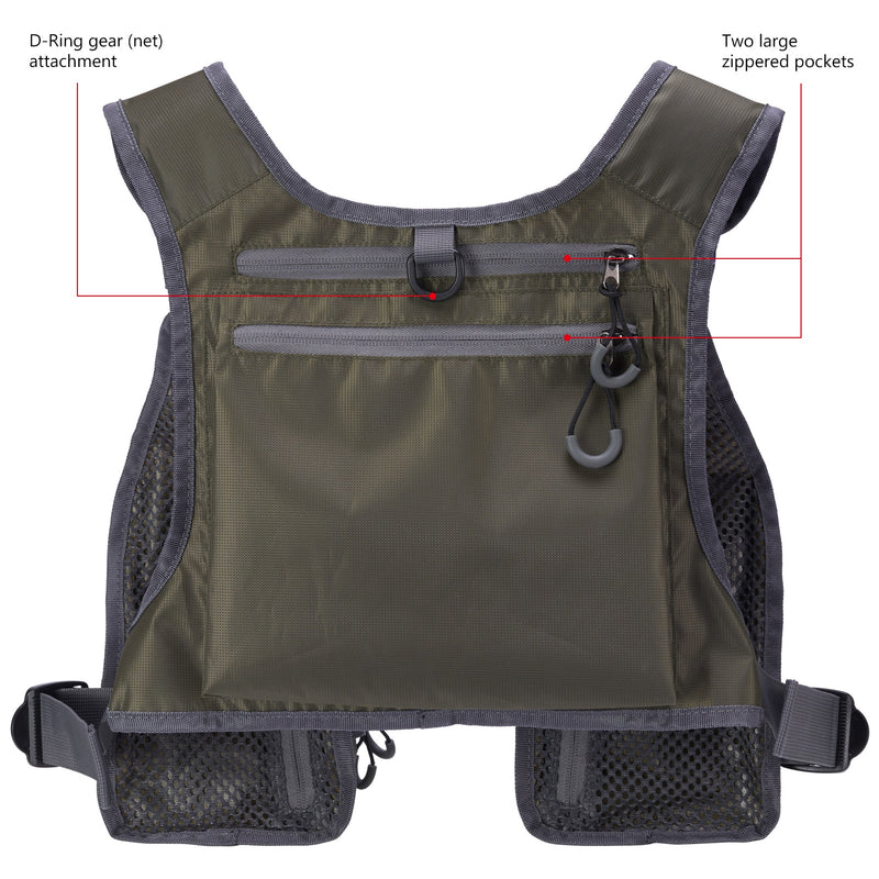 Bassdash FV08 Ultraleichte Fliegenfischerweste für Männer und Frauen, tragbare Brusttasche, Einheitsgröße