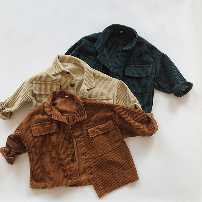 Otoño Invierno bebé niños niñas abrigo de pana estilo coreano japonés ropa para niños bebé niño niña chaqueta de manga larga abrigo para niños