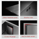 Fregadero de cocina de montaje superior de acero inoxidable 304 con soporte para cuchillos, lavabo multifunción de un solo cuenco, lavabo gris oscuro para accesorios de cocina