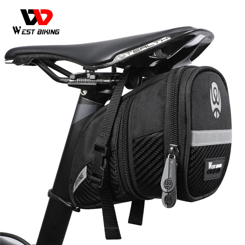 WEST BIKING Bicycle Saddle Bag Rainproof Bicycle Pannier 3D Shell Reflective Rear Seatpost Bag Basket MTB Cycling Accessories