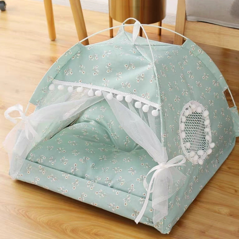 Sweet Princess Cat Bed Foldable Cats Tent Dog House Bed Kitten Dog Basket Beds Cute Cat Houses Home Cushion Pet Kennel Products