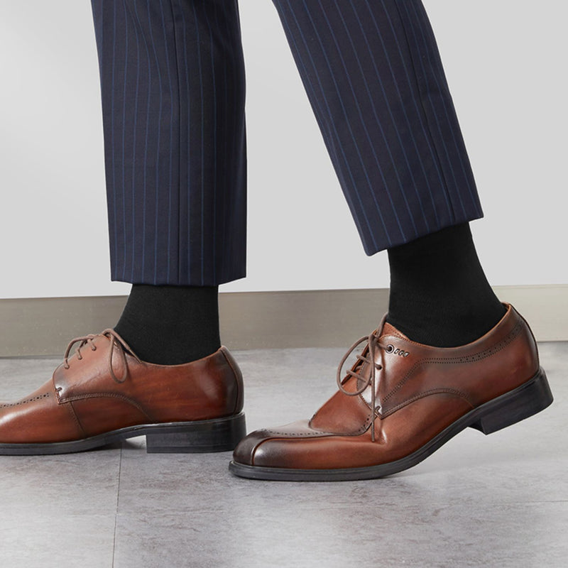 HSS marca hombres de negocios 100% calcetines de algodón nuevo estilo negro calcetines casuales suaves transpirables verano invierno calcetines largos de talla grande (7-14)