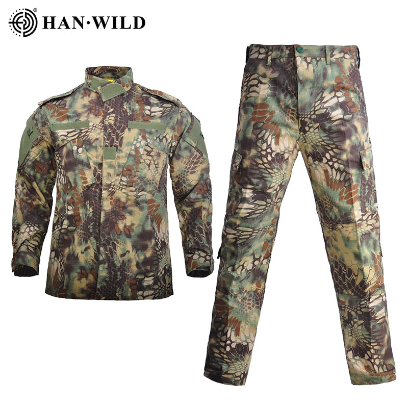 Hombres Militar Uniforme Airsoft Camuflaje Traje Táctico Camping Ejército Fuerzas Especiales Combat Jcckets Pantalones Militar Soldado Ropa