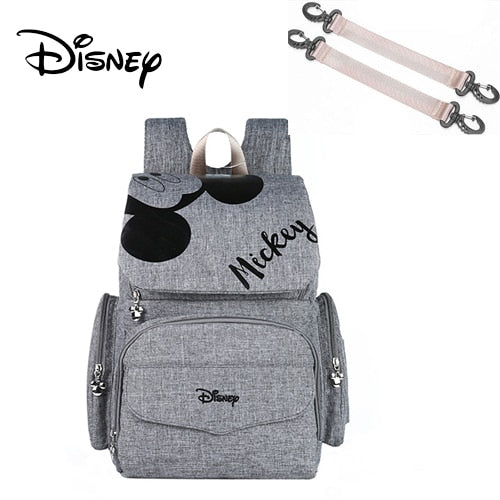 Disney Mummy Diaper Bag Maternity Nappy Nursing Bag for Baby Care Travel Backpack Designer Mickey Bags Handbag Gray and Black