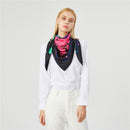 90cm “Splash Ink” Twill Silk Scarf Women Square Shawl Brand Hijab Scarf Foulard Bandana Handmade Curled New Design Head Scarves