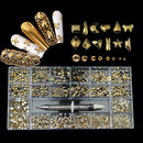 21 Grids Crystals Diamonds Nail Rhinestones Set 3100pcs FlatBack Rhinestones Kit Sparkling Nail Art With 1 Pen For Decorations