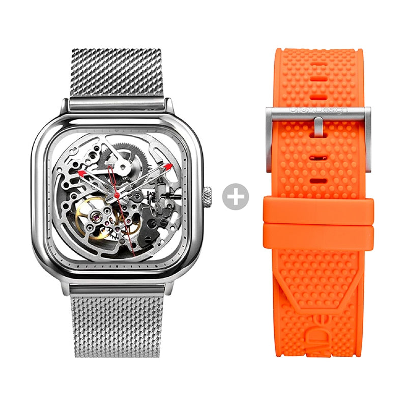 CIGA Design Full Hollow Series Stainless Steel Full Automatic Men Wrist Mechanical Watch Mechanical Men's Watch