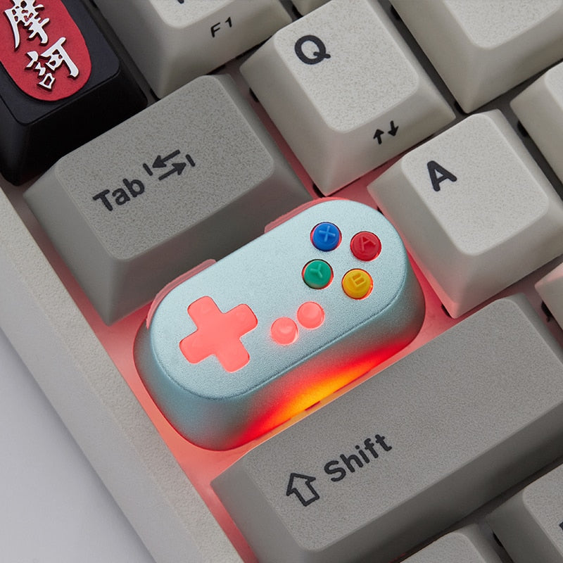 Holyoops Gamepad Controller Capslock Artisan Keycap CNC aluminio anodizado Compatible con interruptores Cherry MX blanco rosa cian amarillo