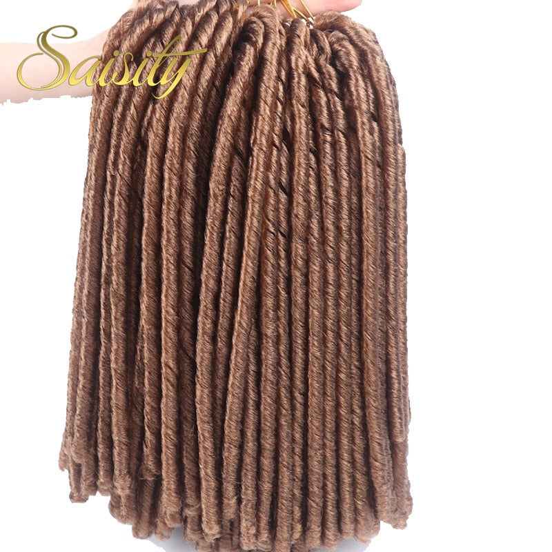 Saisity 14''faux locs pelo de ganchillo rastas suaves y ligeras trenzas de ganchillo extensiones de cabello de ganchillo sintético 15 hebras/paquete