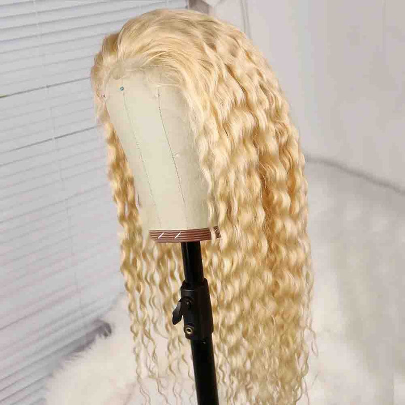 Full Lace Wigs Human Hair Deep Wave 30 inch 613 Honey Full Lace Human Hair Wigs Pre Plucked Remy Hair With Baby Hair For Women