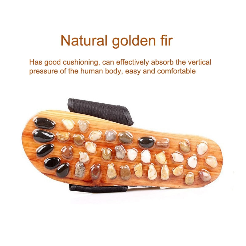 Zapatillas masajeadoras de pie de piedra de guijarro Natural cuidado de la reflexología zapatos de masaje de punto de acupuntura de pie activador de sangre para hombres y mujeres