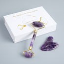 Amethyst Massager For Face Lift Up Jade Stone Roller Natural Crystal Stone Slimming Thin Chin Facial Beauty Skin Care Tool