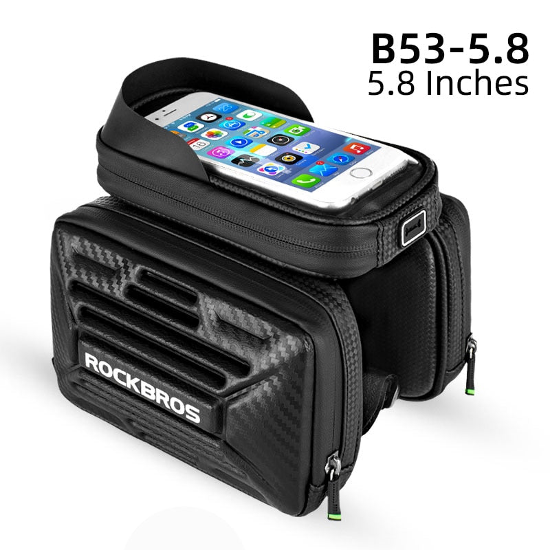 ROCKBROS Cycling Bike Top Tube Bag Rainproof MTB Bicycle Frame Front Head Cell Phone Touch Screen Bag Pannier Bike Accessories