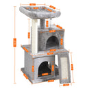 Cat Tree House Condo Cat's Activity Center con Double Condo Indoor Soft Perch Totalmente envuelto Scratching Sisal Post rascador gato