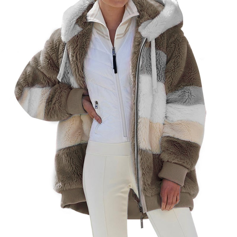 Chaqueta con capucha de Otoño Invierno para mujer, Parkas peludas a la moda 2020, abrigo informal grueso y cálido para mujer, ropa de talla grande, chaquetas y abrigos 5XL