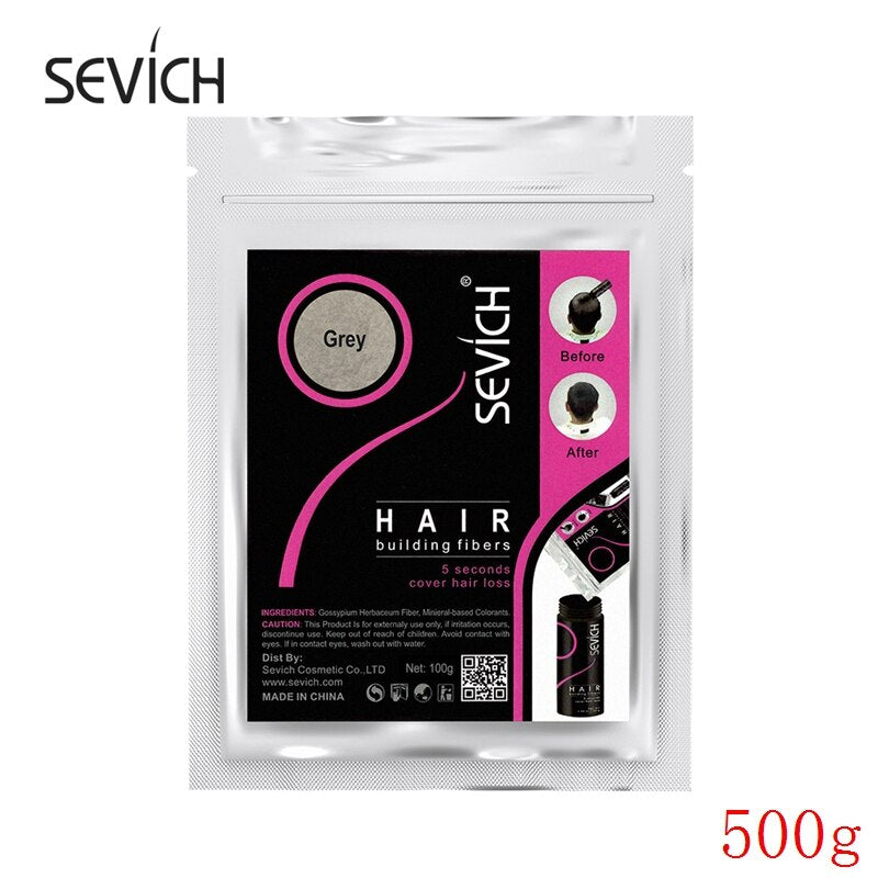 500g SEVICH fibra capilar de queratina tratamiento de pérdida de cabello humano cuidado Color espesamiento polvo de estilo OEM bolsa de recarga de etiqueta privada