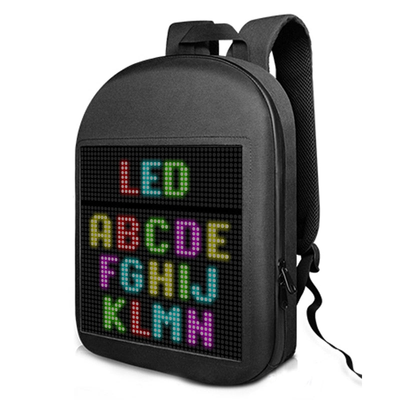 LED-Bildschirm Dynamischer intelligenter Rucksack Walking Advertising Light Bag Wireless APP Control Outdoor Rucksäcke Mochila Männer Frauen