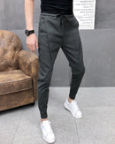 Moda coreana sólida Joggers hombres alta calidad primavera otoño pantalones hombres Slim Fit cordón hombres pantalones casuales negro/gris 36-28 caliente