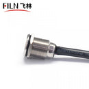 Nuevo interruptor de botón táctil de 19 mm con cable Interruptor de botón de metal resistente al agua 