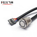 Nuevo interruptor de botón táctil de 19 mm con cable Interruptor de botón de metal resistente al agua 