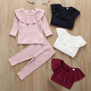 Rib fabric newborn baby girl clothes