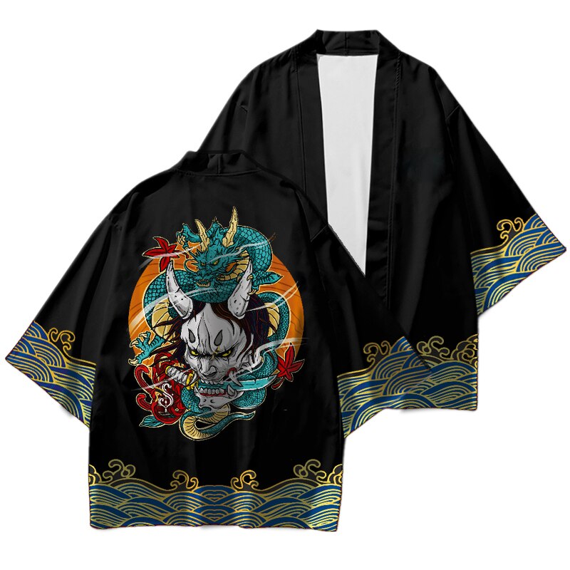 Primavera otoño japonés tradicional Haori Samurai Oriental Yukata ropa кимоно японский стиль ropa de calle diaria de alta calidad