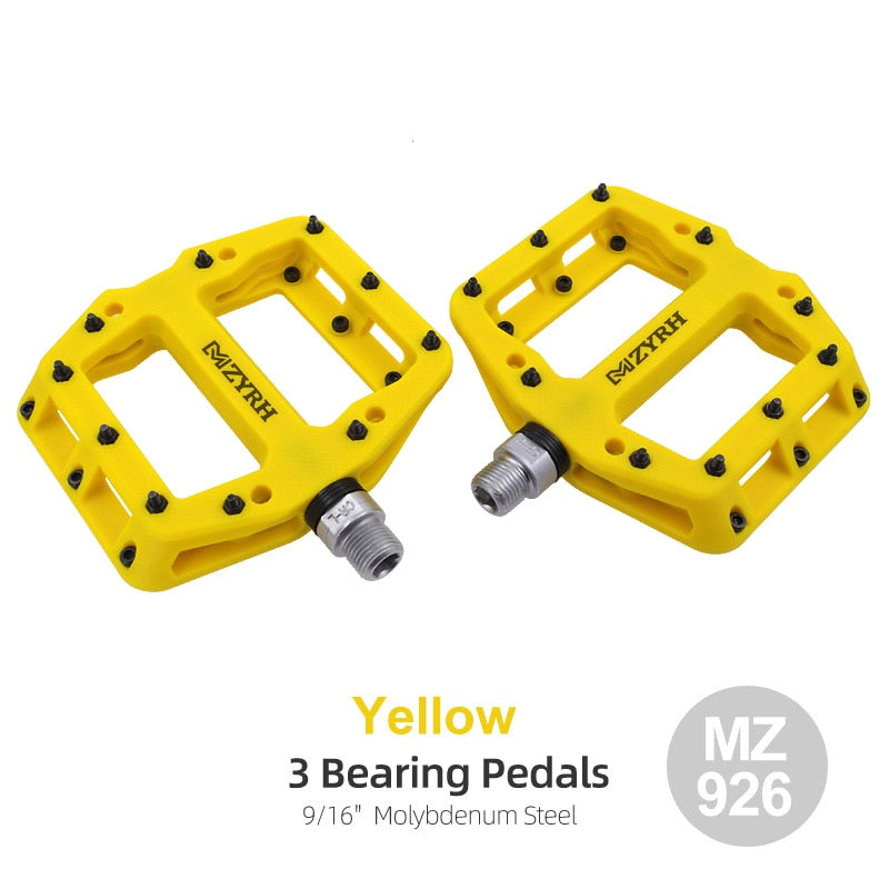 MZYRH Ultralight Seal Bearings Bicycle Bike Pedals Cycling Nylon Road bmx Mtb Pedals Flat Platform Bicycle Parts Accessories