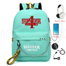 New Stranger Things backpack HELLFIRE Multifunction USB Charging Travel Canvas Student Backpack For Teens Boys Girls School Bag