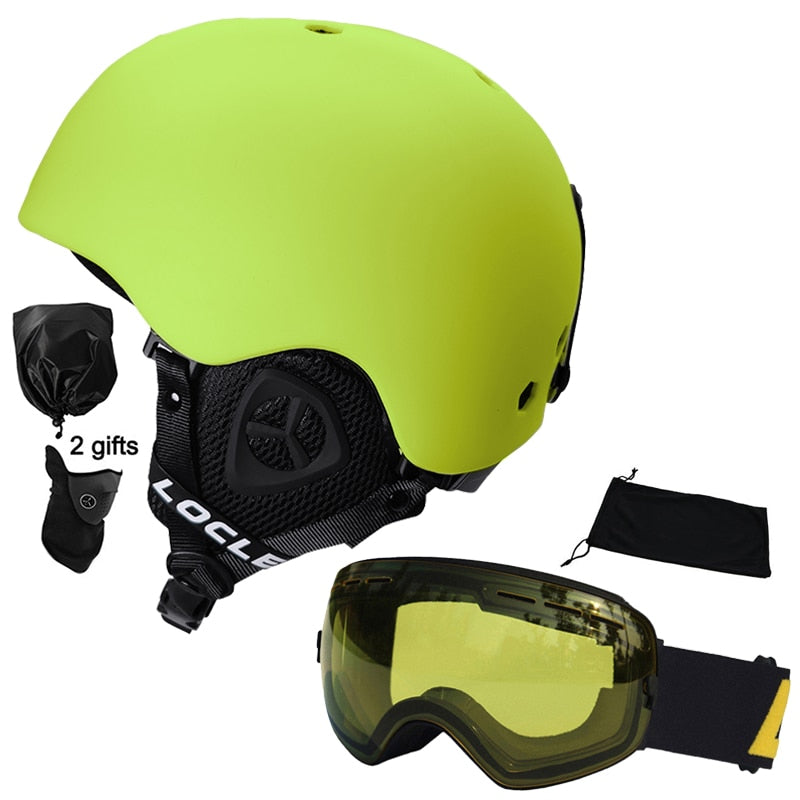 Casco de esquí LOCLE para hombres y mujeres, casco de esquí moldeado integralmente para niños, monopatín, esquí, Snowboard, motocicleta, casco para moto de nieve