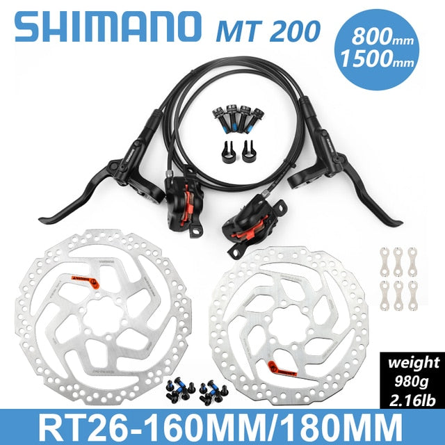 Shimano BR BL MT200 freno de bicicleta MTB freno de disco hidráulico 750/800/1350/1450/1500mm frenos de abrazadera de montaña actualizado MT315