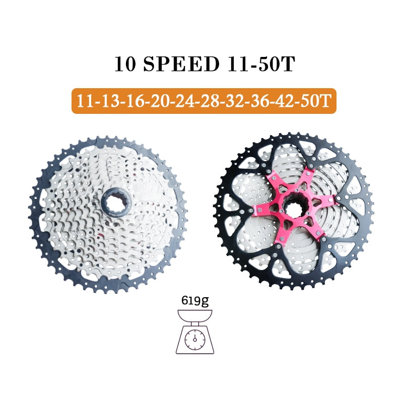 Sunshine bicicleta de montaña 8 9 10 11 12 velocidades Velocidade bicicleta Cassette MTB rueda libre piñón 36T 40T 42T 46T 50T 52T para SHIMANO