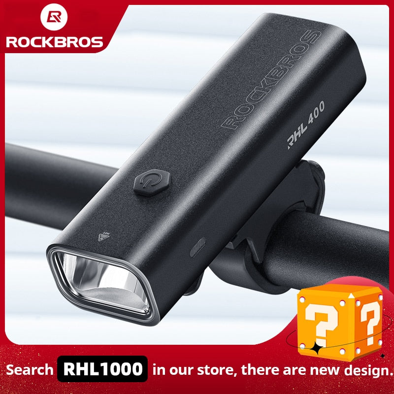 Luz de bicicleta ROCKBROS, resistente a la lluvia, LED recargable por USB, 2000mAh, faro delantero para bicicleta de montaña, linterna ultraligera de aluminio, luz para bicicleta