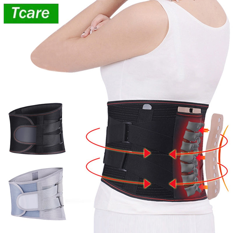 Tcare Lumbar Support Belt Disc Herniation Orthopedic Medical Strain Pain Relief for Back Spine Decompression Brace Self-heating