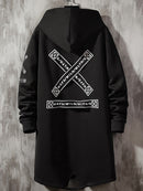 2023 Männer Harajuku Hip Hop Mäntel Männliche Jacke Lange Hoodie Baumwolle Mode Swag Mäntel Jacken Streetwear Hombre Oversize Jacke