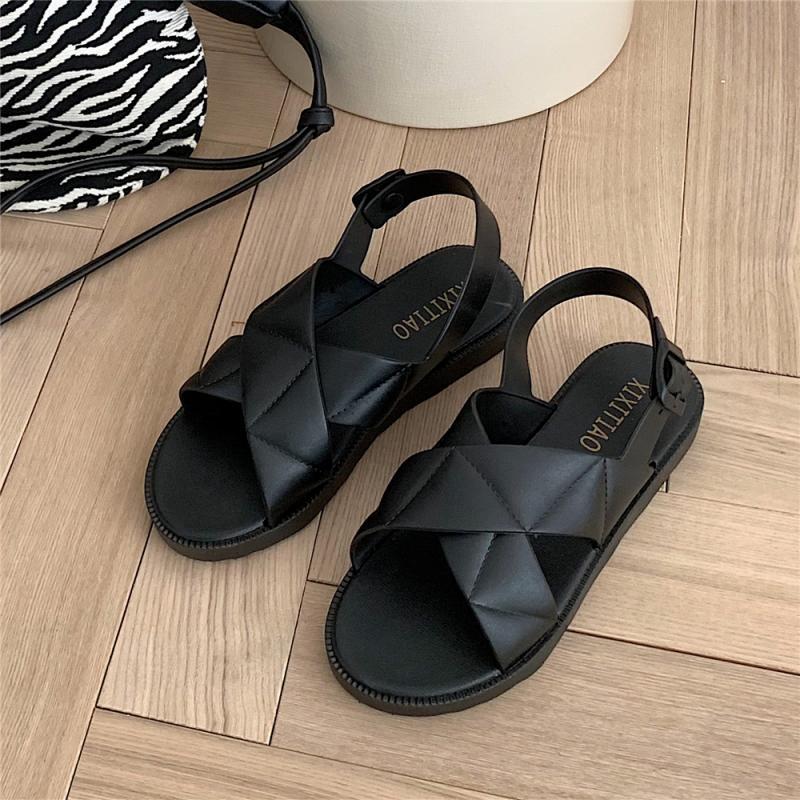 2022 Korea Style Fashion Beach Sandals Female Rome Sandal Platform Buckle Summer Shoes Woman Preppy Sandalias Footwear SH366