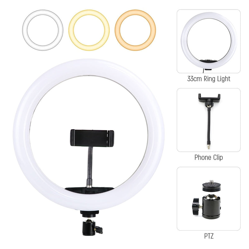 18 inch 33 45cm LED Selfie Ring Light Dimmable With Phone Holder Tripod Stand For Video Live Vlog Broadcast Photography Lighting