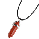 LFPU Natural Stone Pendant Bullet Shape Healing Point Crystal Stone Pendant Necklace Women Jewelry